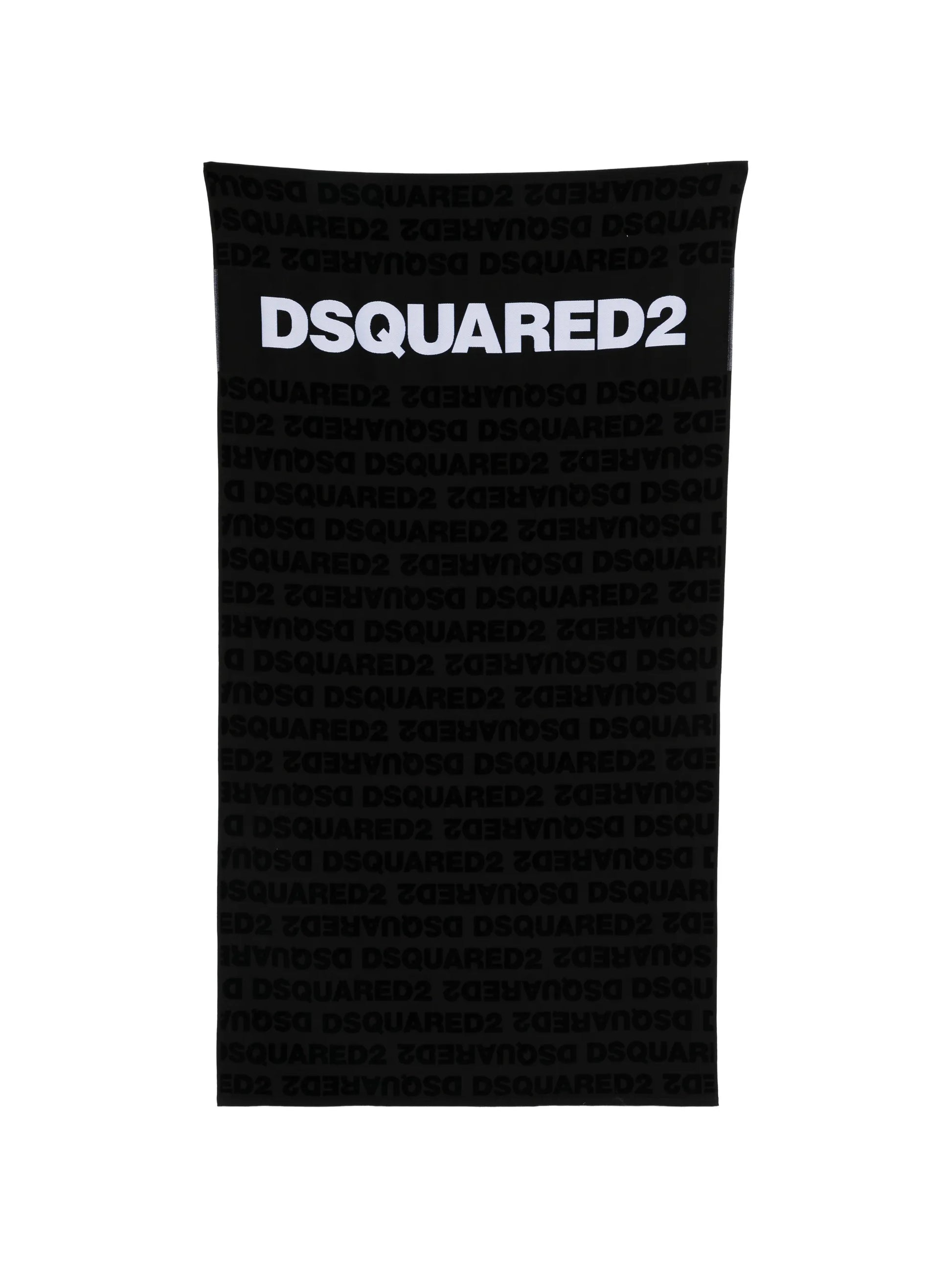 Black neck gaiter with 'Dsquared2' logo on a white background