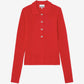 Mini Ribbed Merino Polo Red