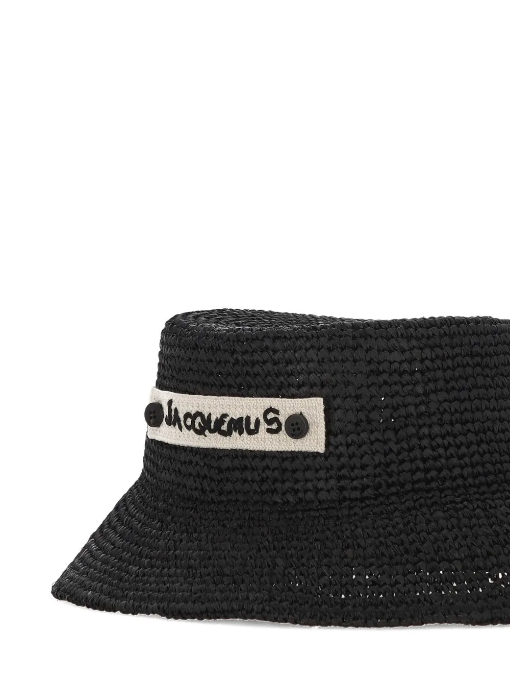 Logo raffia bucket hat