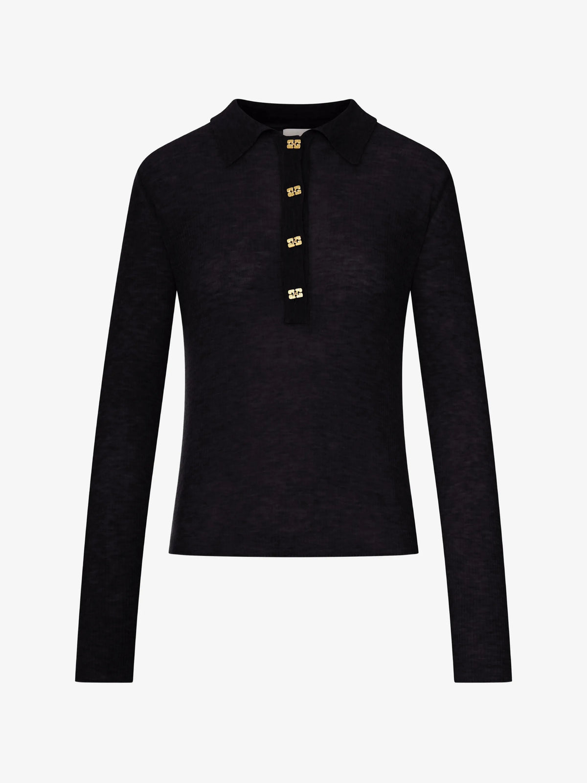 Sheer Wool Ribbed Polo