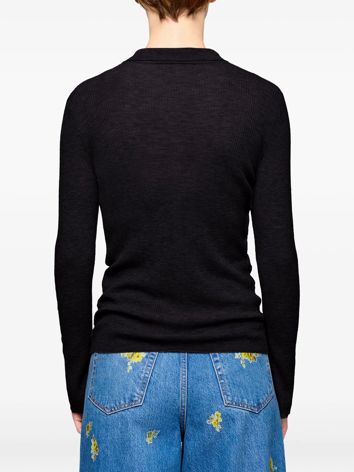 Sheer Wool Ribbed Polo