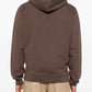brown hoodie with a small logo on the chest against a white background