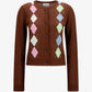 Light Cotton Argyle Cardigan