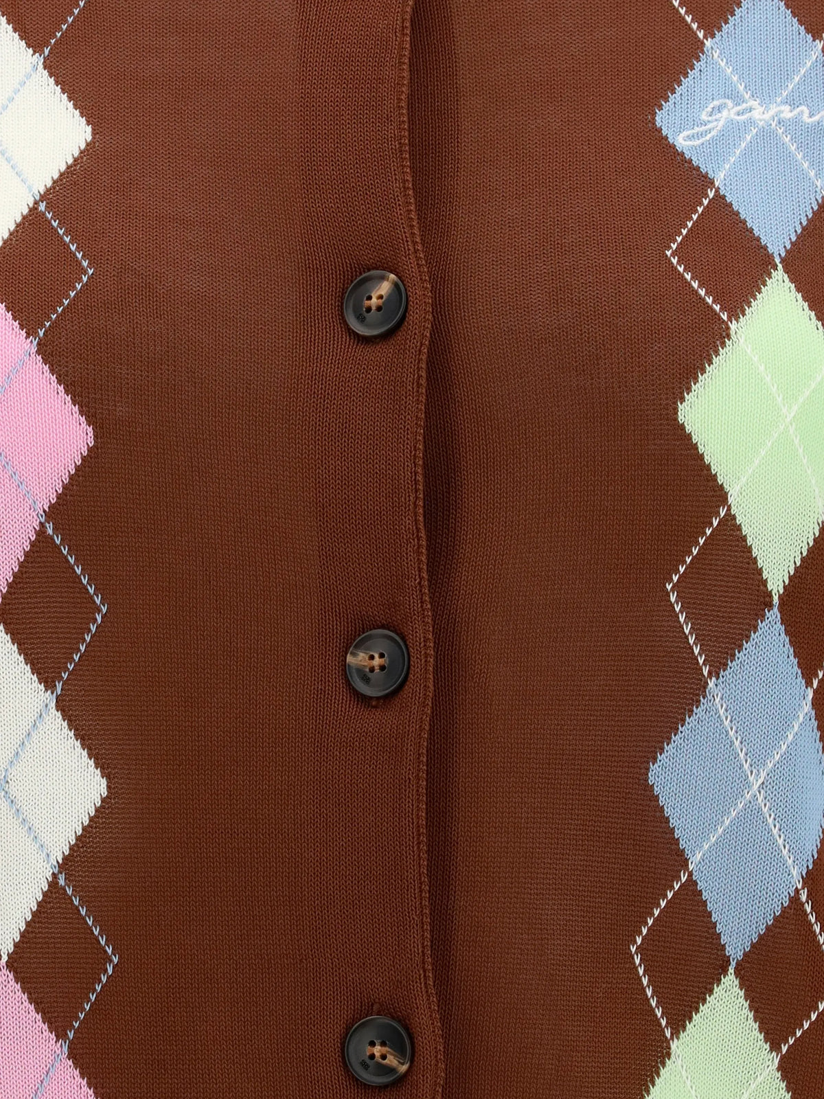 Light Cotton Argyle Cardigan