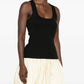 black Crafted from soft ribbed cotton jersey, this fitted tank top is defined by a second skin silhouette and a minimalist design, finished with the signature grosgrain logo detail at the back.

100% ribbed cotton jersey construction

Fitted, second skin silhouette

Square neckline

Ribbed neckline and armholes

Embroidered grosgrain logo at the back