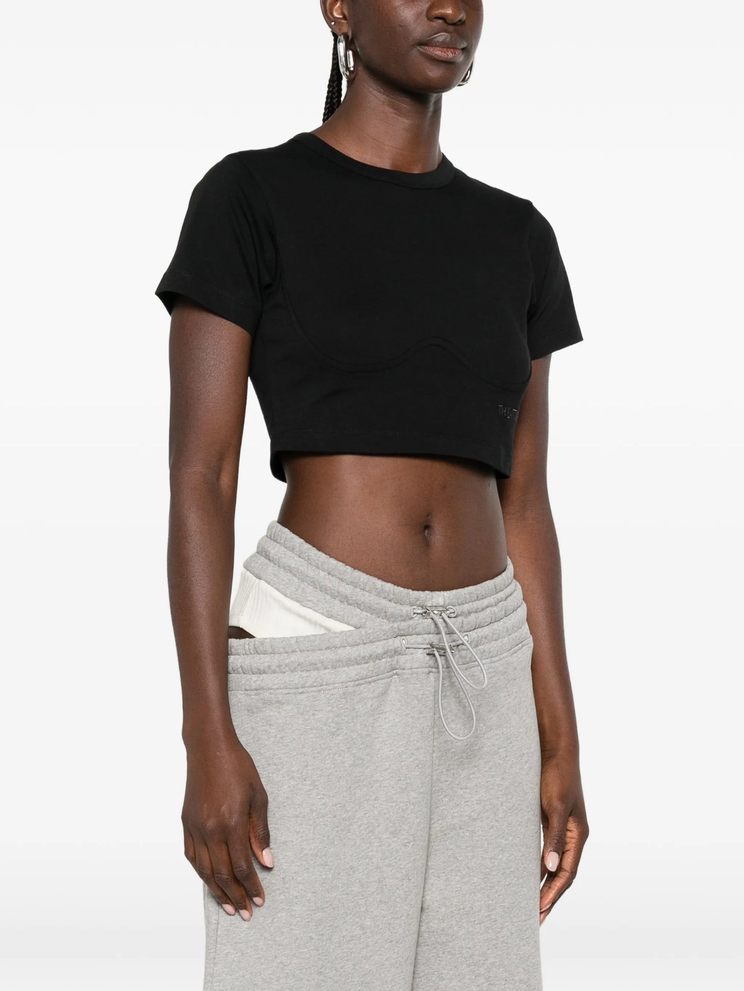 The Attico corset-style Cropped T-shirt