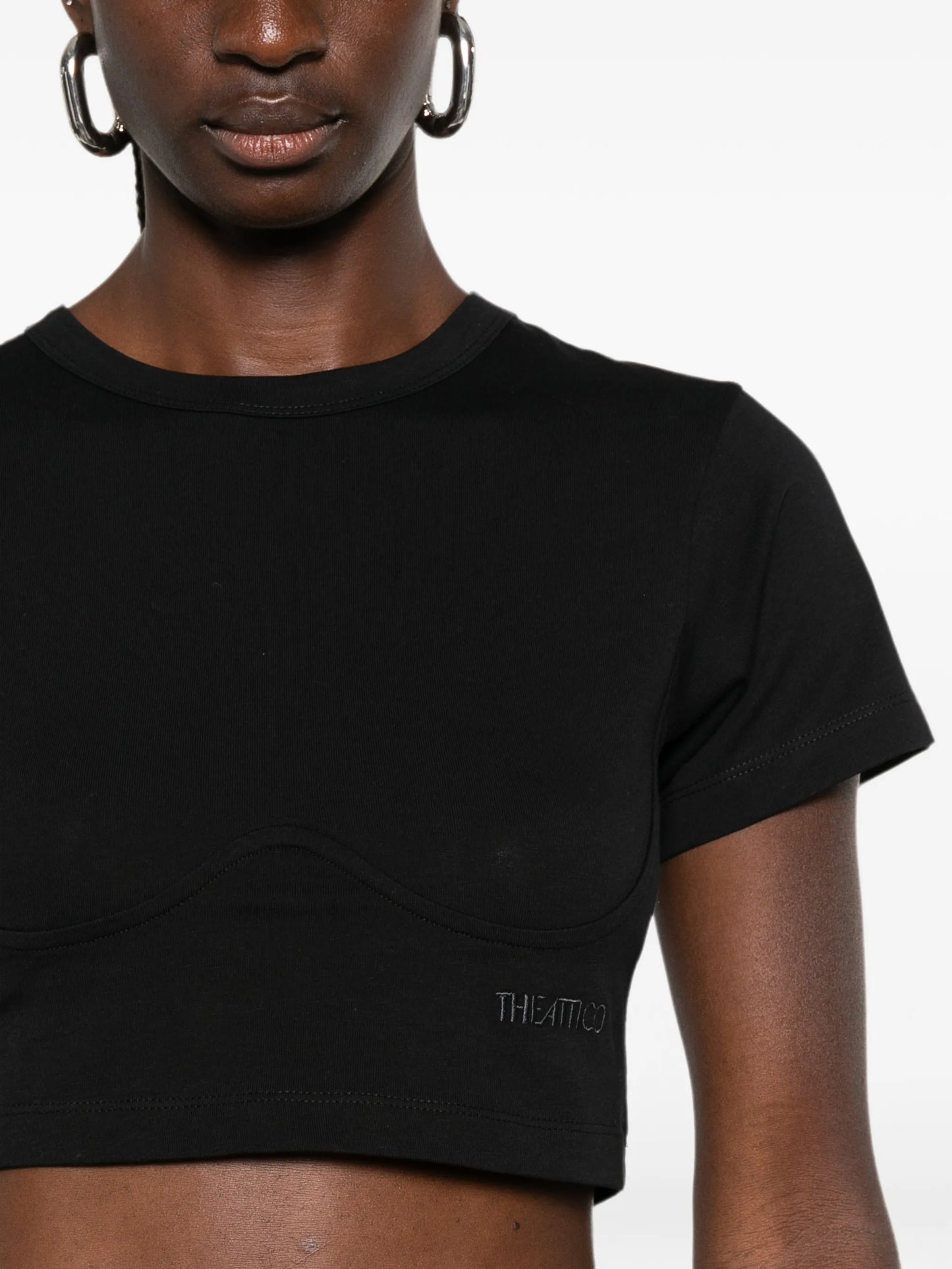 The Attico corset-style Cropped T-shirt