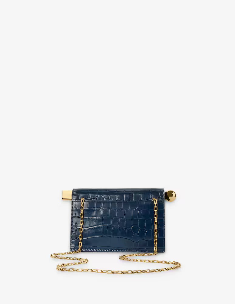 Rond Carré small croc-effect clutch bag