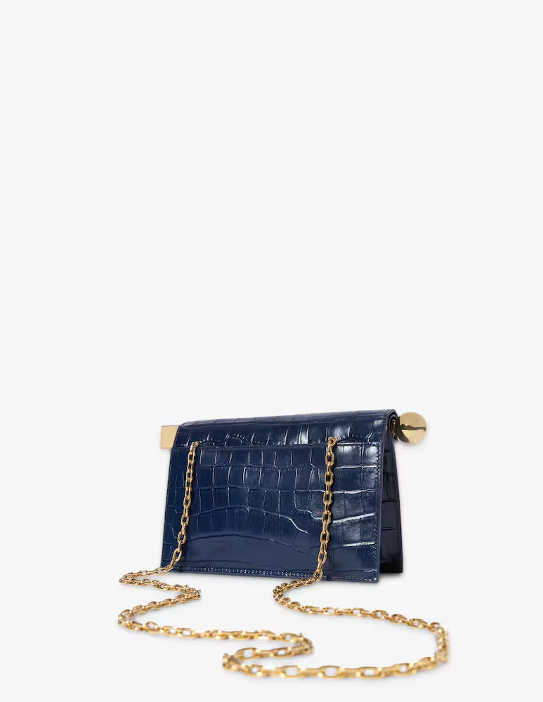 Rond Carré small croc-effect clutch bag