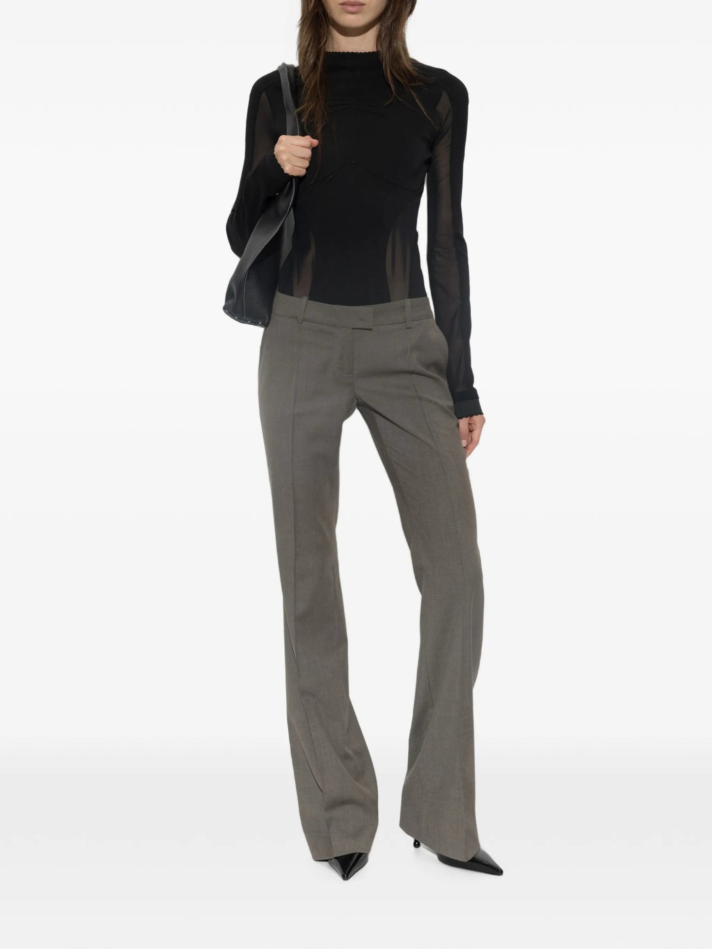 The tailored flared trousers