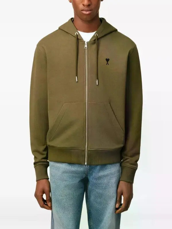 Cotton Contrasted Ami De Coeur Hoodie