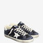 Dark Blue Suede And Nappa Leather Super-star Sneakers