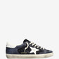 Dark Blue Suede And Nappa Leather Super-star Sneakers