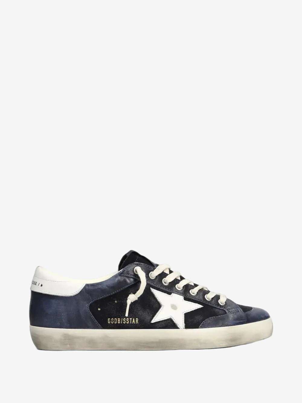 Dark Blue Suede And Nappa Leather Super-star Sneakers