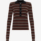 Mini Ribbed Merino Polo Brown