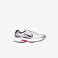White running shoe with black and red accents on a white background