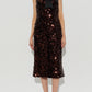 Velvet Sequins Straight Midi Dress