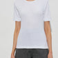 Ganni soft cotton rib T-shirt