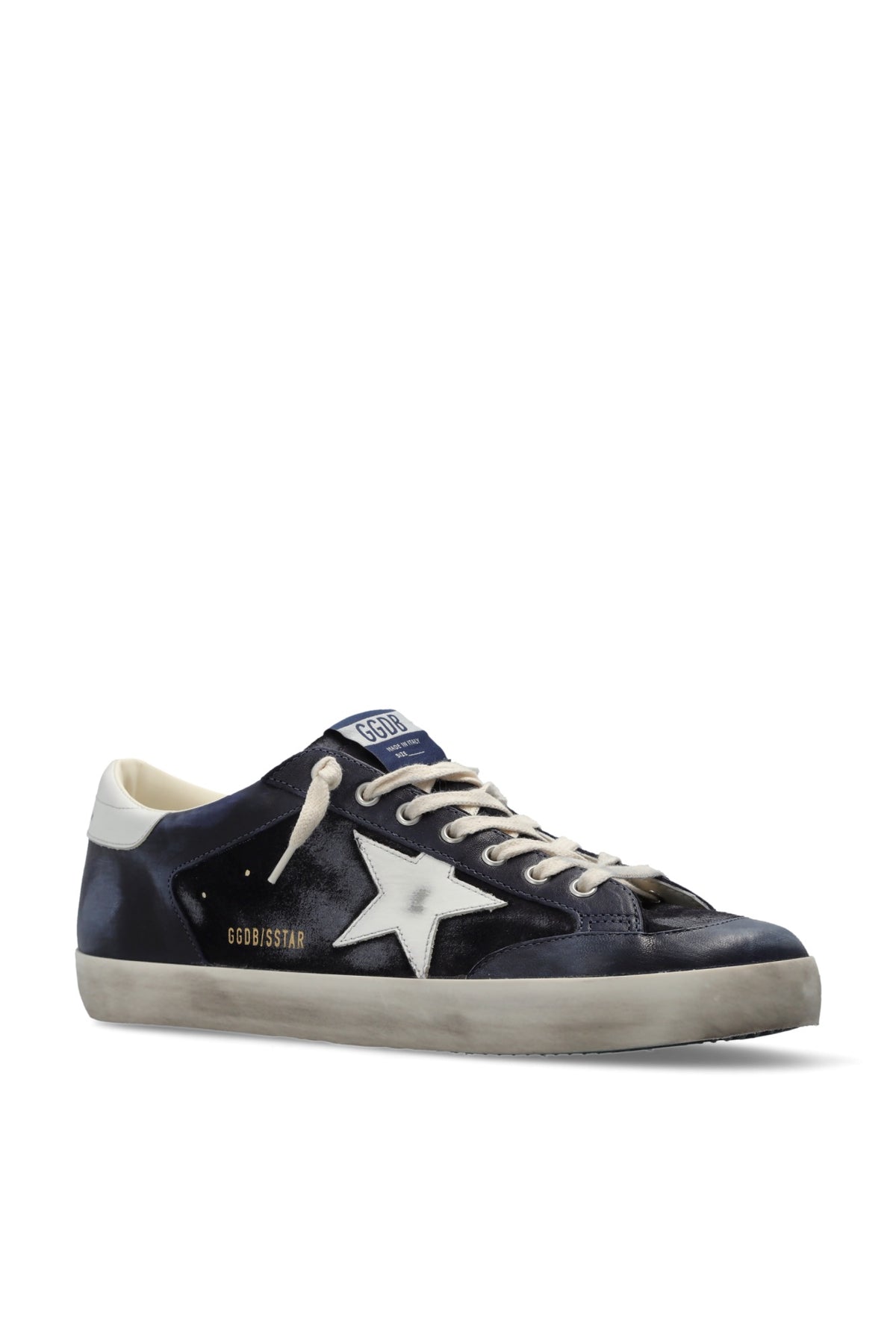 Dark Blue Suede And Nappa Leather Super-star Sneakers