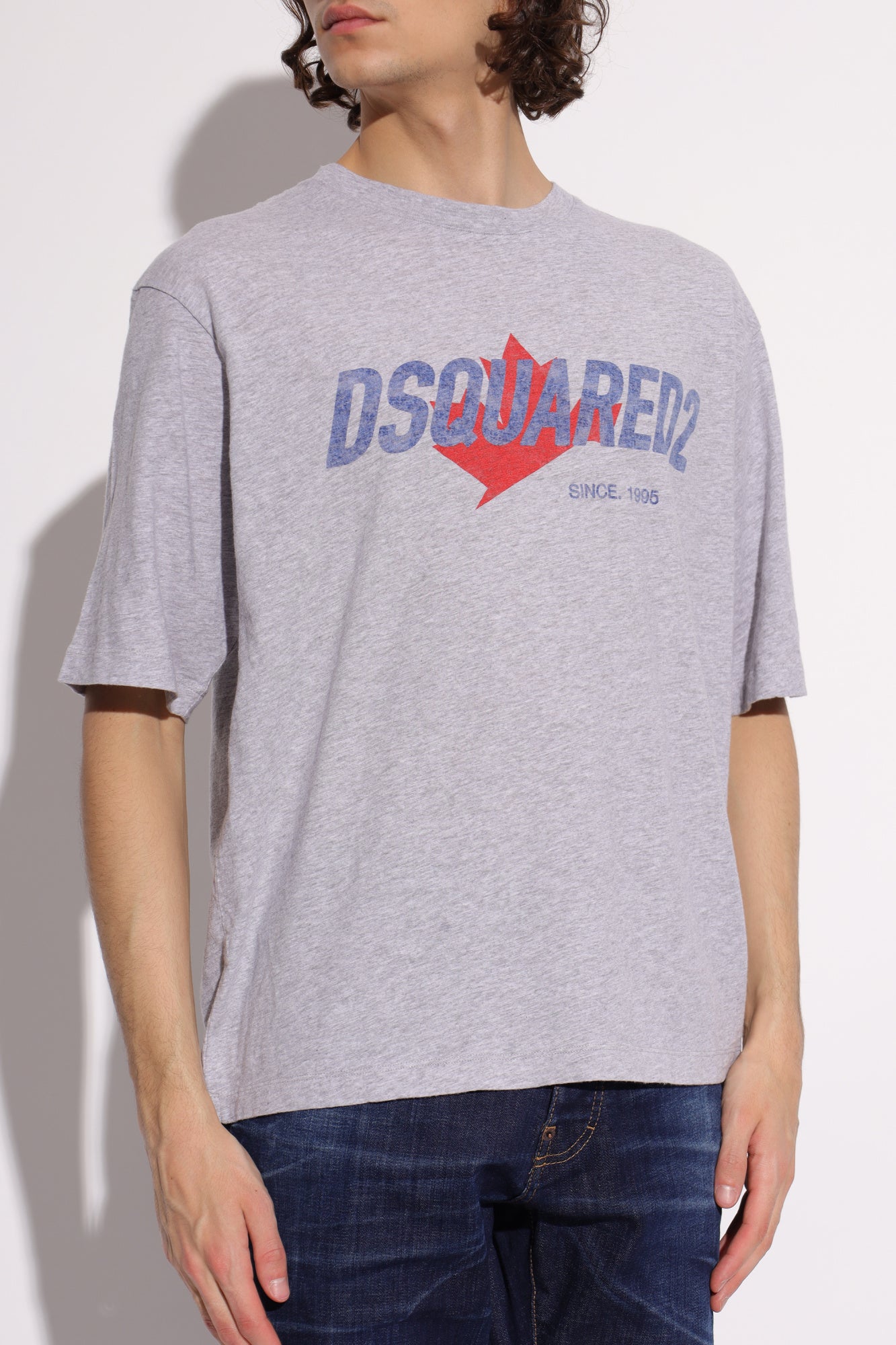 Grey T-shirt with logo Dsquared2
