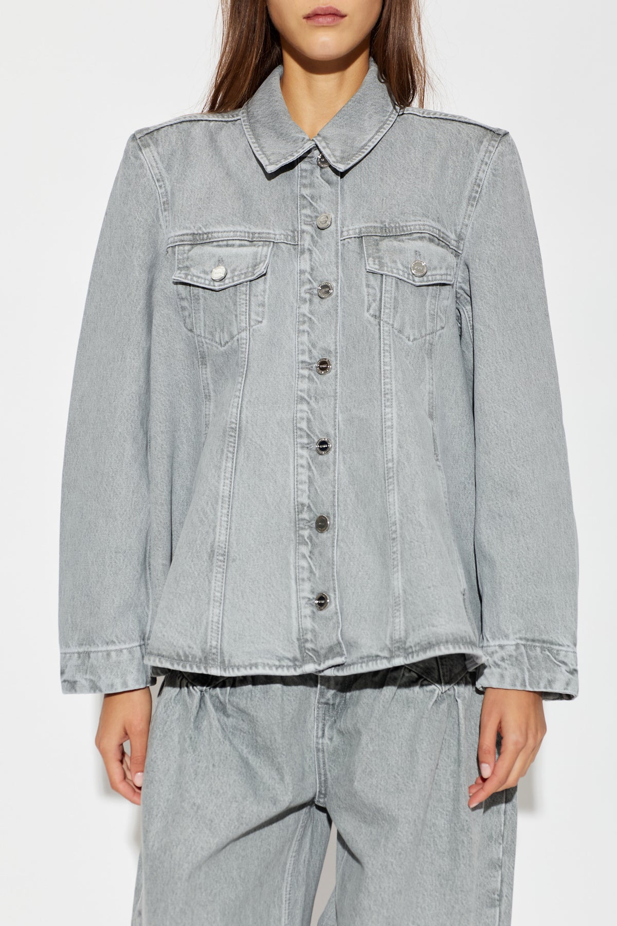 Rigid Denim A-line Overshirt