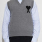 Sleeveless Sweater With Contrasted Ami De Coeur