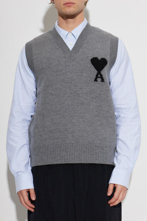 Sleeveless Sweater With Contrasted Ami De Coeur