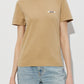 dark beige t-shirt with a small logo on a white background JACQUEMUS