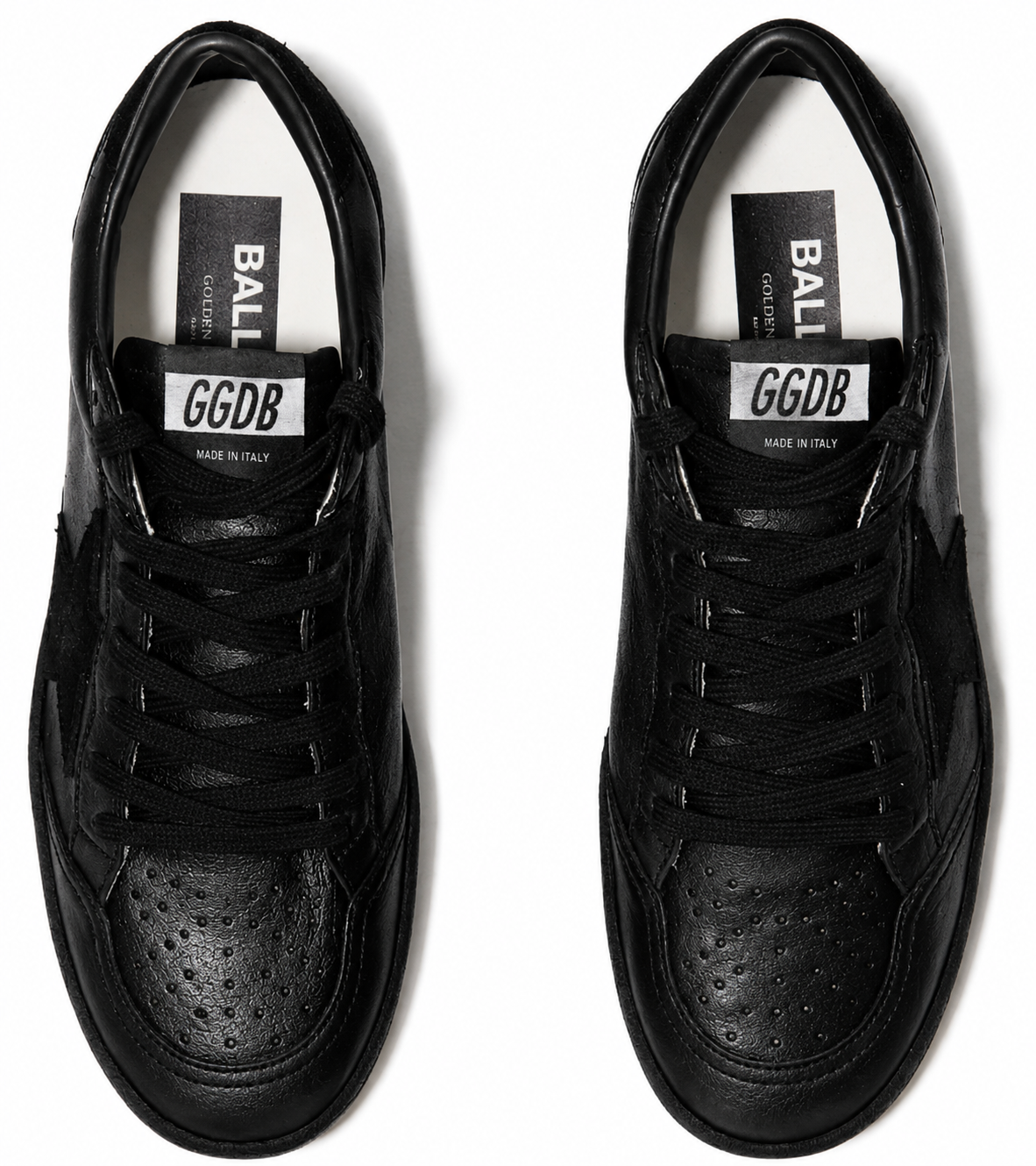 Men’s Ball Star in black nappa with suede star and nappa heel tab