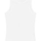 White sleeveless top with 'GANNI' branding on a white background