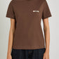 brown t-shirt with a small logo on a white background JACQUEMUS