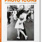 Book cover of 'Photo Icons' by Hans-Michael Koetzle with a black and white photograph of a couple embracing on a city street.