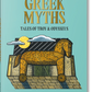 Book cover of 'Greek Myths: Tales of Troy & Odysseus' by Gustav Schwab with a wooden horse illustration on a light blue background.
