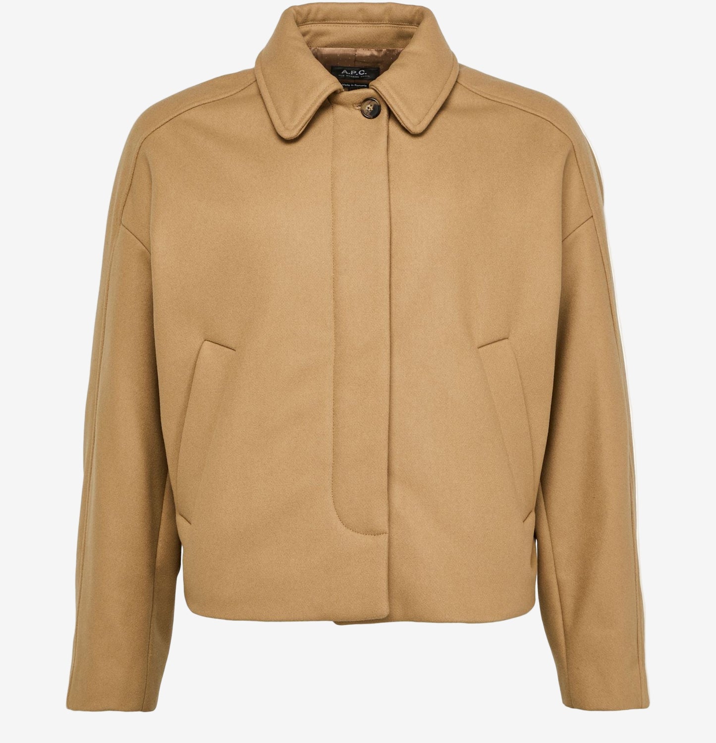 Tan jacket on a white background