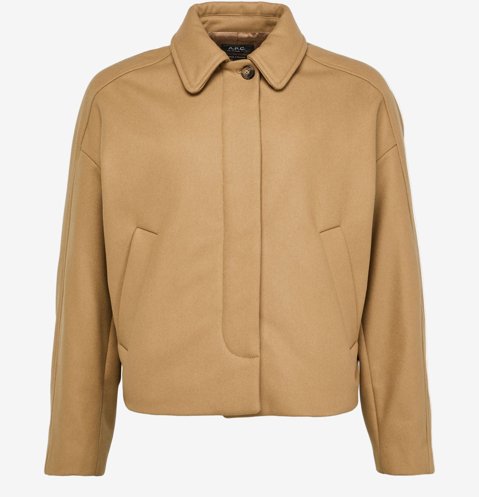 Tan jacket on a white background
