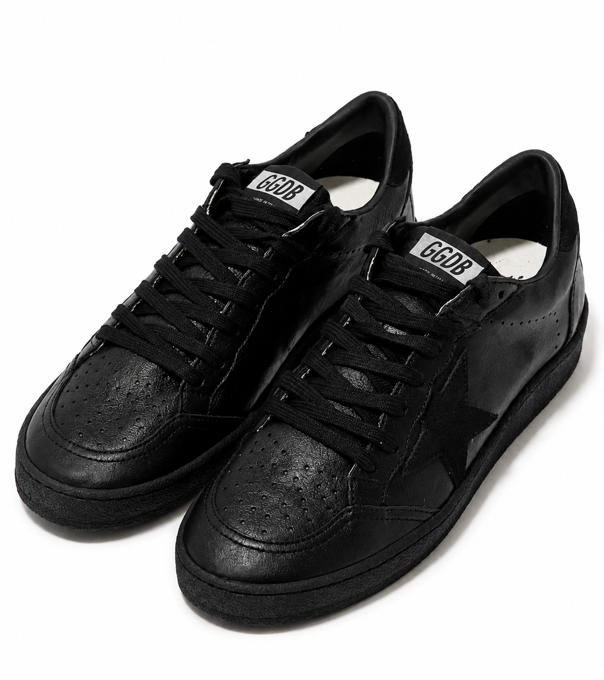 Men’s Ball Star in black nappa with suede star and nappa heel tab