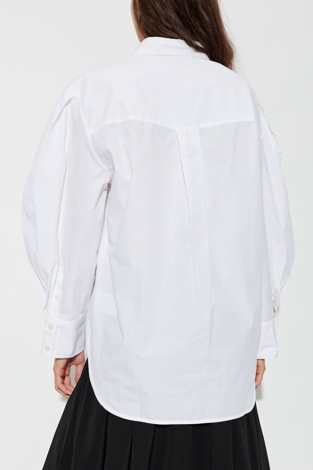 Compact Poplin Pleated Sleeve Shirt