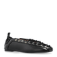 Lace-Up Ballerinas in Black Oleatex