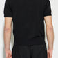 Black Wool Short Sleeves V Neck Sweater