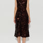 Velvet Sequins Straight Midi Dress