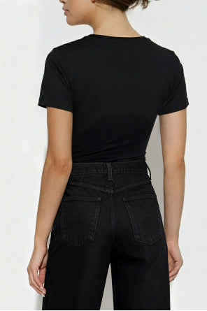 Black t-shirt with 'copeni' logo on a white background