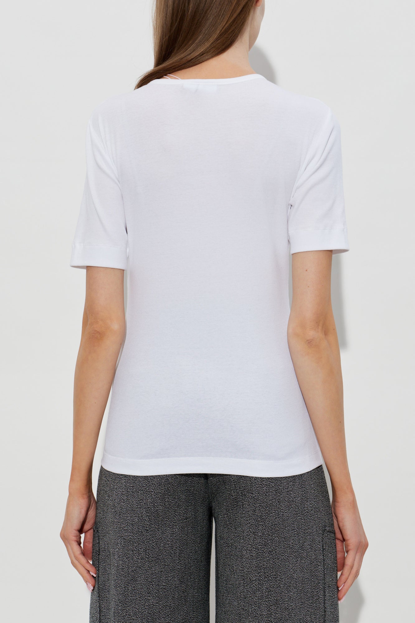 Ganni soft cotton rib T-shirt