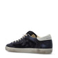 Dark Blue Suede And Nappa Leather Super-star Sneakers