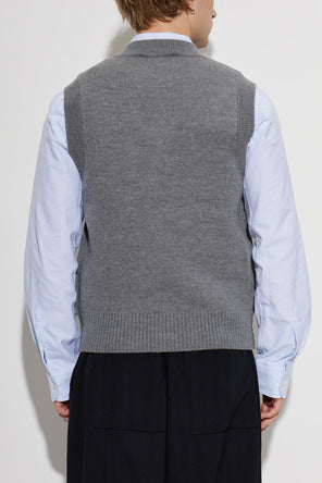 Sleeveless Sweater With Contrasted Ami De Coeur