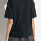 Women's black T-shirt with crystals