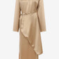 Colter Draped Slip Satin Midi Dress
