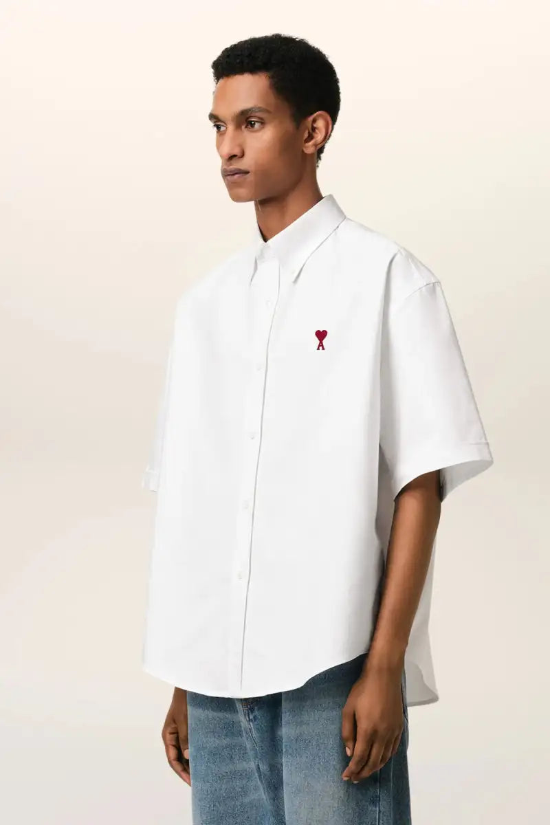Boxy Fit Shirt Button Down Collar And Embroidered Ami De Coeur