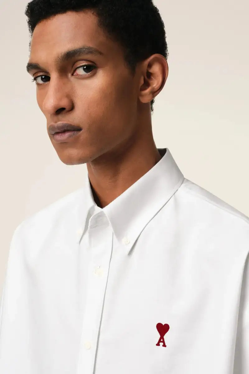 Boxy Fit Shirt Button Down Collar And Embroidered Ami De Coeur