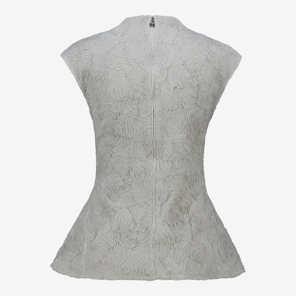 Mesh Sleeveless Top Grey Violet