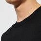 Black Wool Short Sleeves V Neck Sweater
